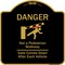 Signmission Designer Series-Danger Not Pedestrian Walkway Gate Comes Down After Each, 18" x 18", BG-1818-9985 A-DES-BG-1818-9985 - alternate 1